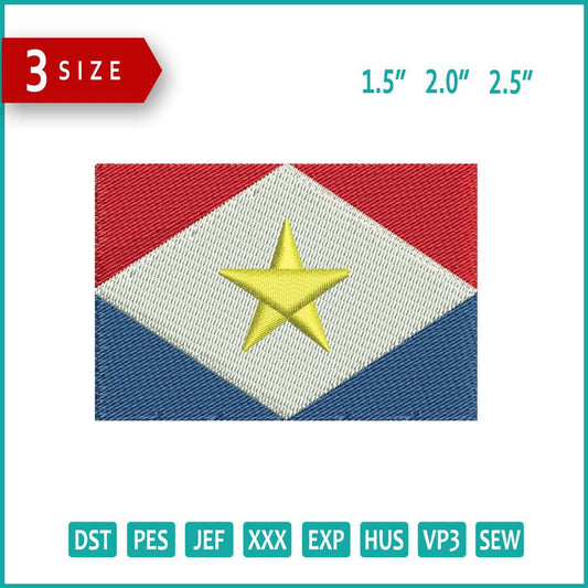 Flag of Saba Embroidery Design Files - 3 Size's