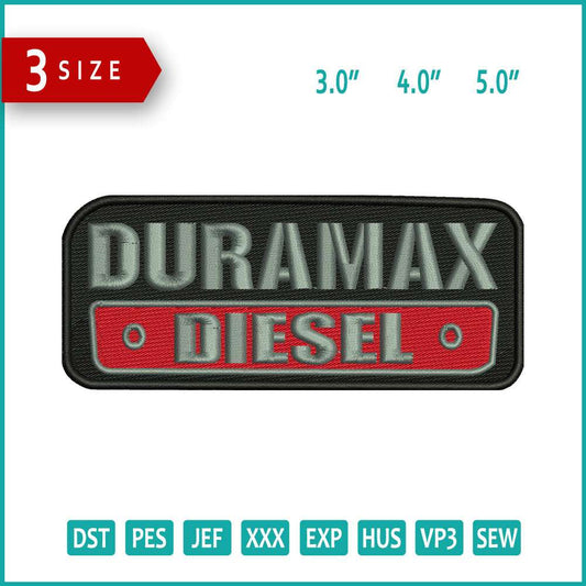 Duramax Diesel Logo Embroidery Design Files - 3 Size's