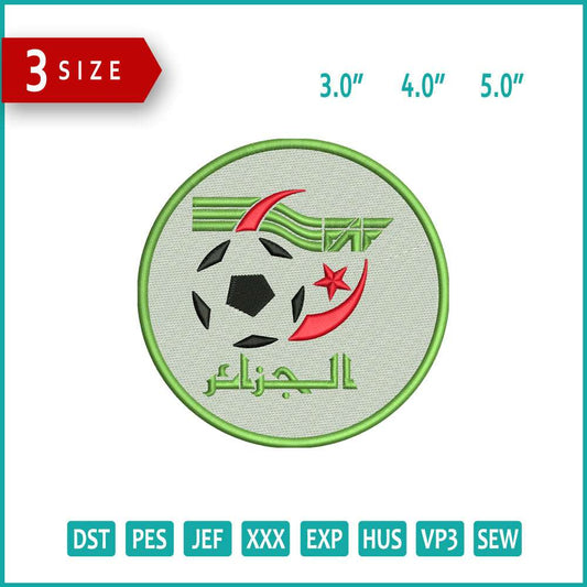 Algeria National Football Logo Embroidery Design Files - 3 Size's