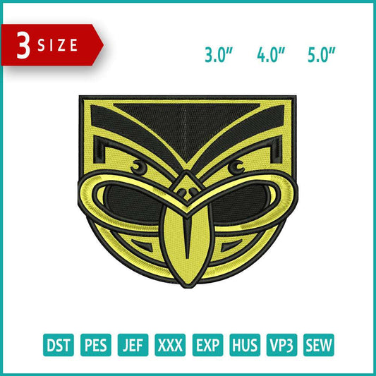 NRL Warriors Logo Embroidery Design Files - 3 Size's