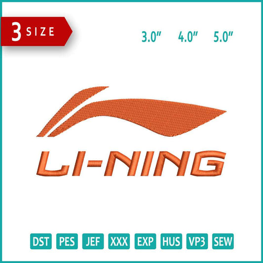 Li-Ning Logo Embroidery Design Files - 3 Size's