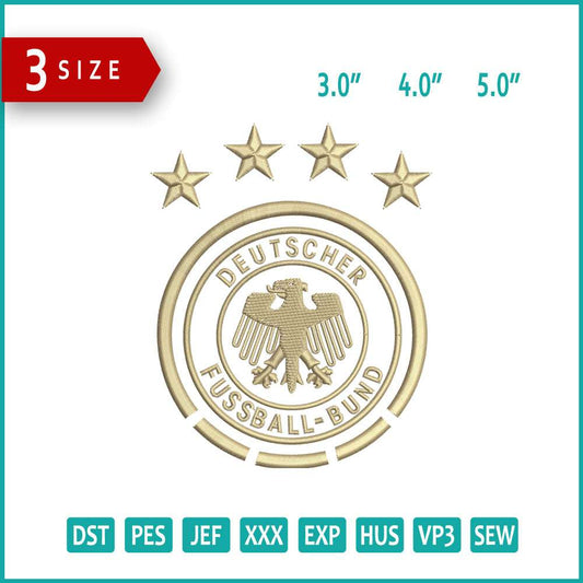Germany National Football  Logo Embroidery Design Files - 3 Size's