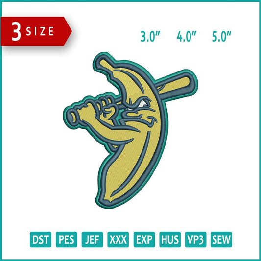 Savannah Bananas Logo Embroidery Design Files - 3 Size's