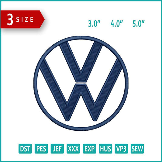 Volkswagen Football Logo Embroidery Design Files - 3 Size's