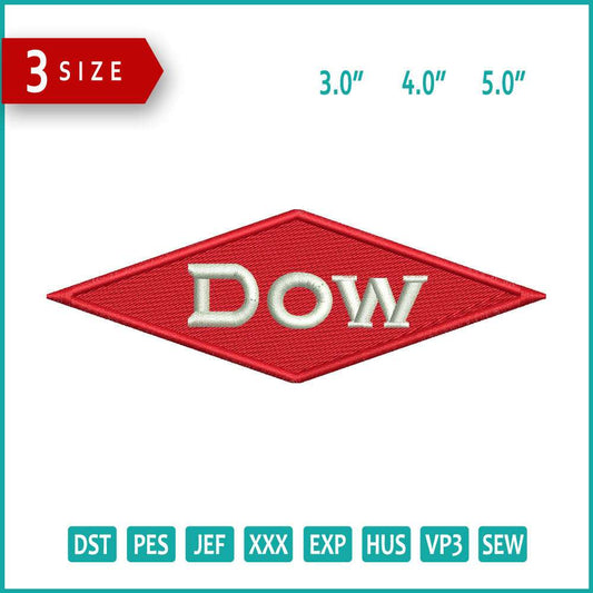 Dow Inc Logo Embroidery Design Files - 3 Size's