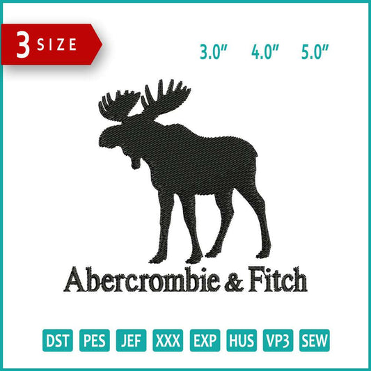 Abercrombie & Fitch Logo Embroidery Design Files - 3 Size's