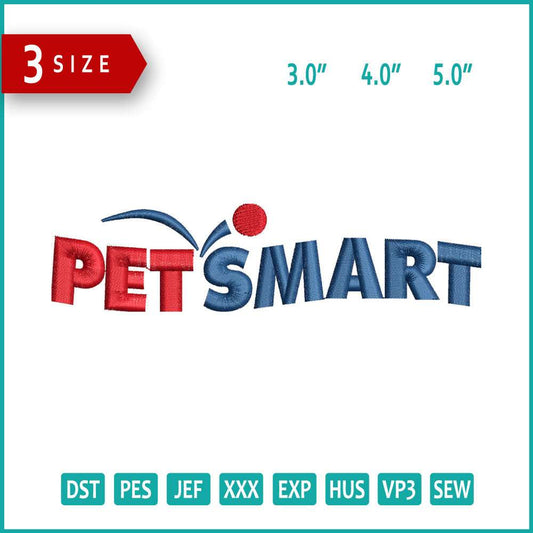 PetSmart Logo Embroidery Design Files - 3 Size's