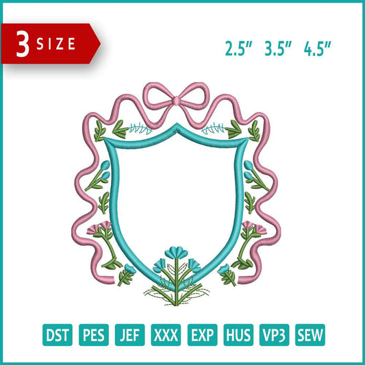 Modern Vintage Monogram Wreath Embroidery Design Files - 3 Size's