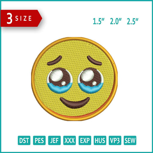 Face Holding Back Tears Emoji Embroidery Design Files - 3 Size's