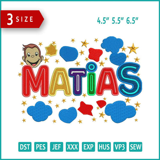 Matias Embroidery Design Files - 3 Size's