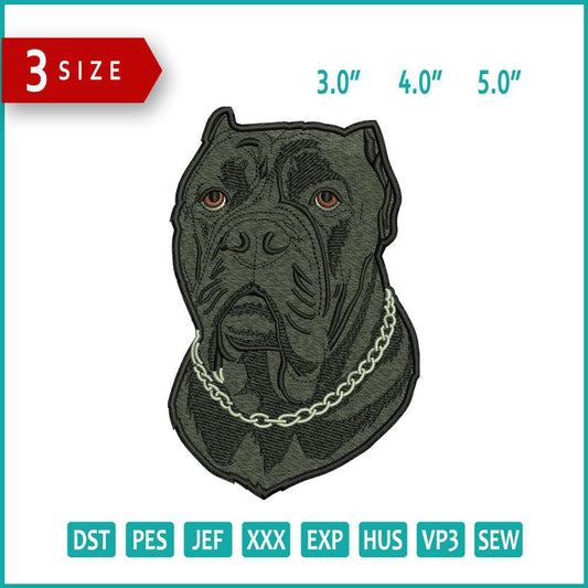 Cane Corso Embroidery Design Files - 3 Size's