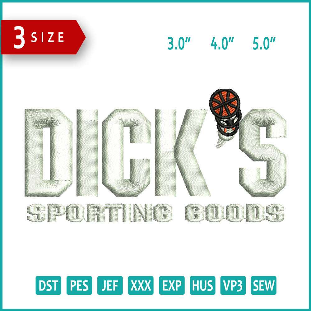 Dicks Sporting Goods Logo Embroidery Design Files - 3 Size's