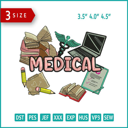 Medical Stuff Embroidery Design Files - 3 Size's