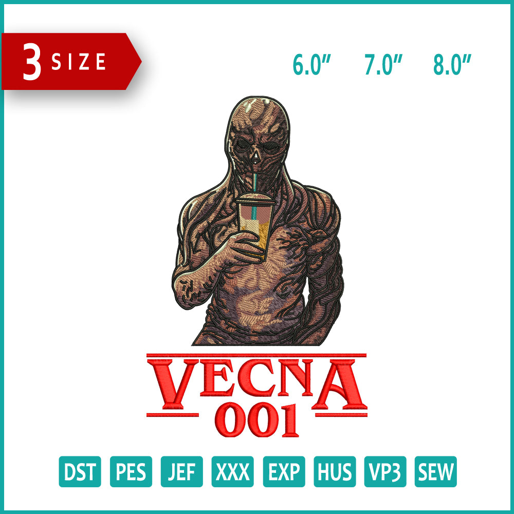 Vecna 001 Embroidery Design Files - 3 Size's