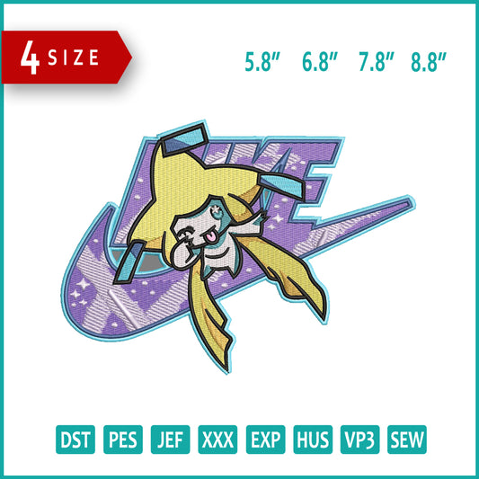 Jirachi Swoosh Embroidery Design Files - 4 Size's