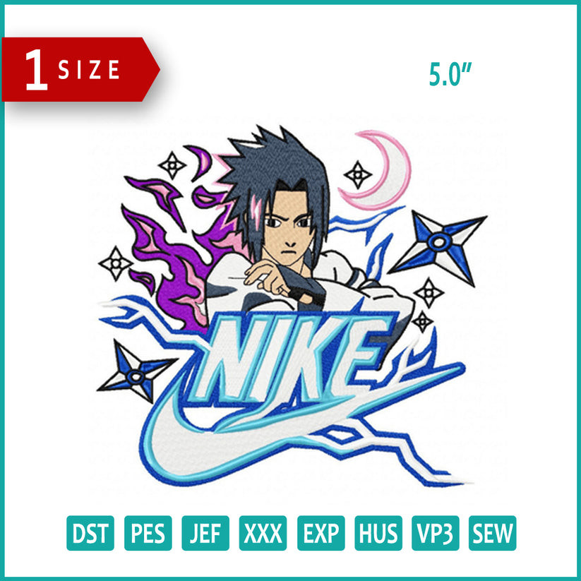 Sasuke Uchiha Swoosh v7 Embroidery Design Files - 1 Size's – Online ...
