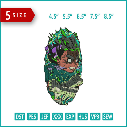Naruto Rock Lee Embroidery Design Files - 3 Size's