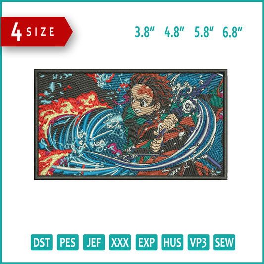 Tanjiro Kamado v9 Embroidery Design Files - 4 Size's