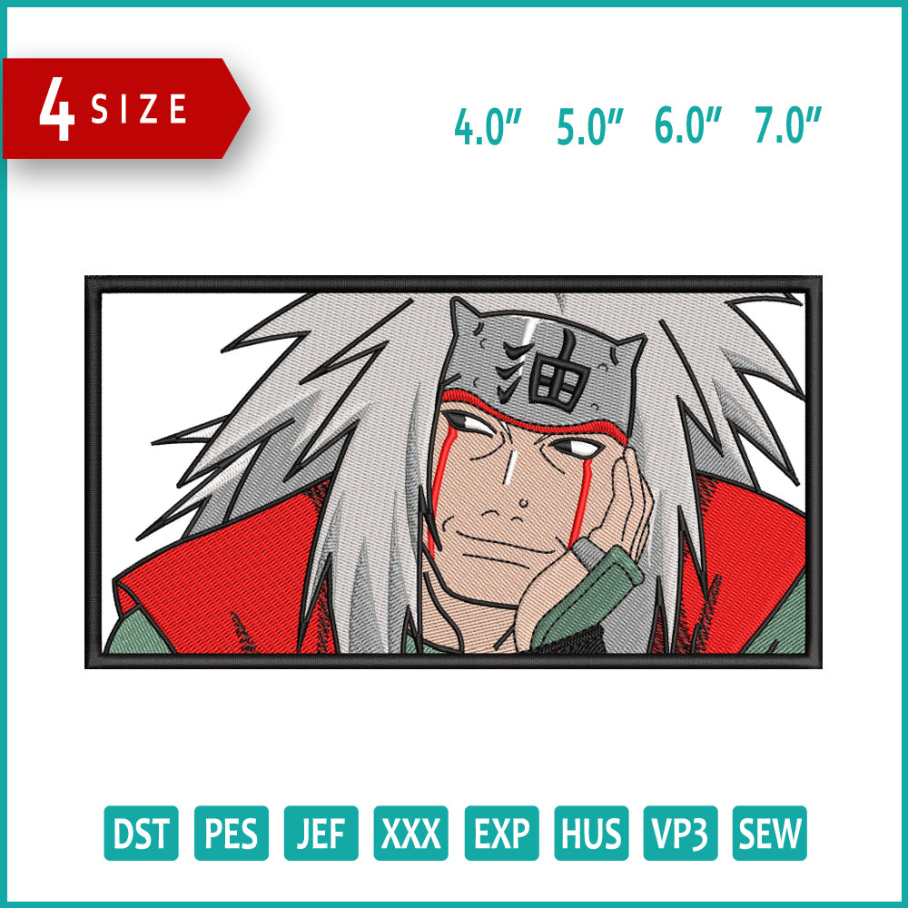 Jiraiya Embroidery Design Files - 4 Sizes