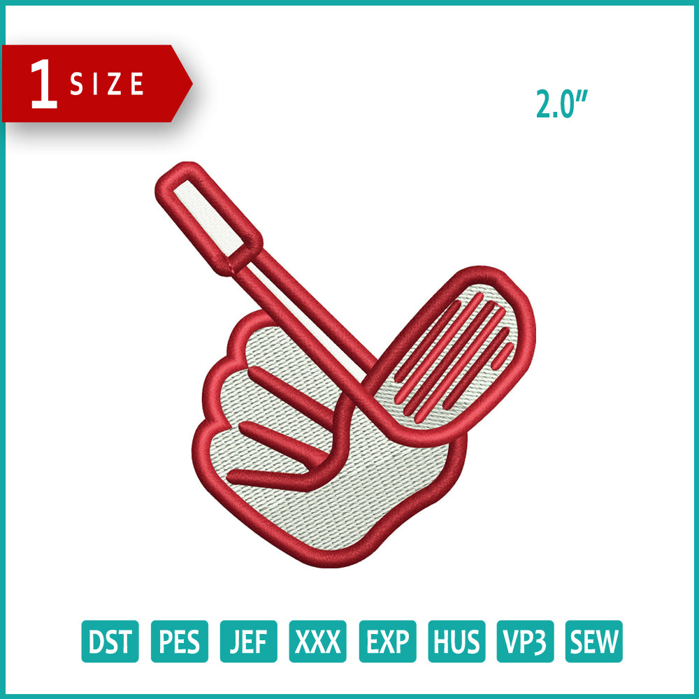 Golf Hand v2 Embroidery Design Files - 1 Size