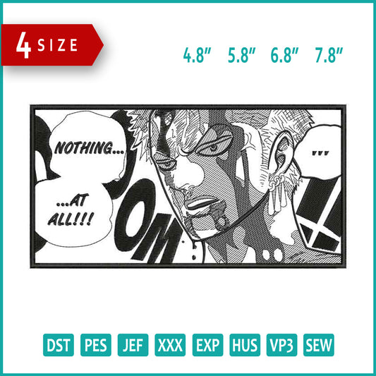 Nothing at All Zoro Embroidery Design Files - 4 Sizes