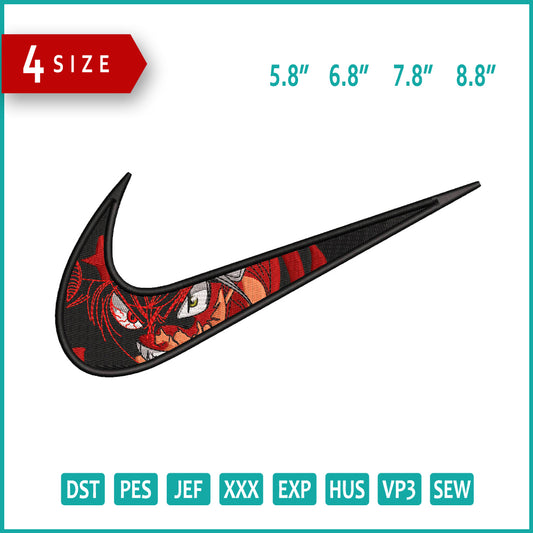 Demon Asta Swoosh v2 Embroidery Design Files - 4 Size's