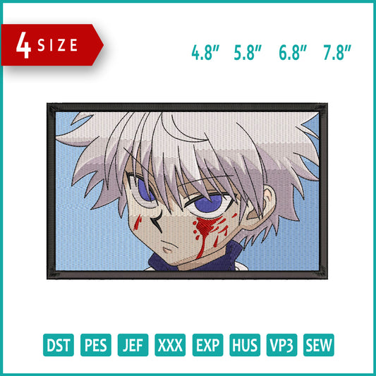 Killua Zoldyck v2 Embroidery Design Files - 4 Size's