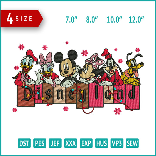 Disneyland Friends v2 Embroidery Design Files - 4 Size's
