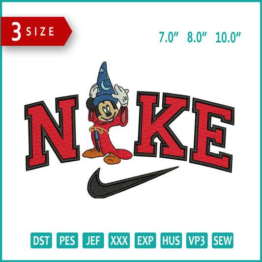 Nike Mickey Mouse Magician v3 Embroidery Design Files - 3 Size's