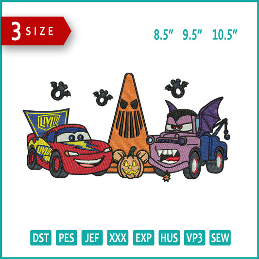 Halloween Cars Embroidery Design Files - 3 Size's