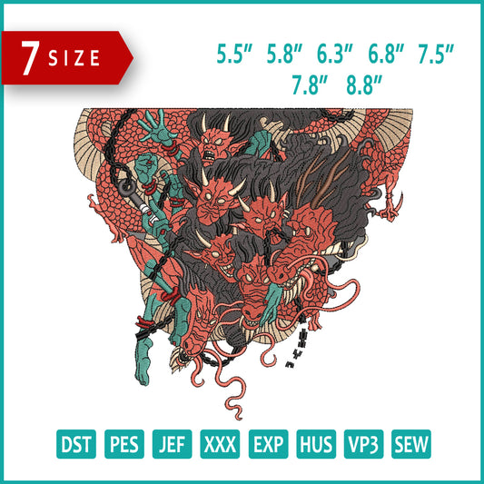 Anime Demons Embroidery Design Files - 7 Size's