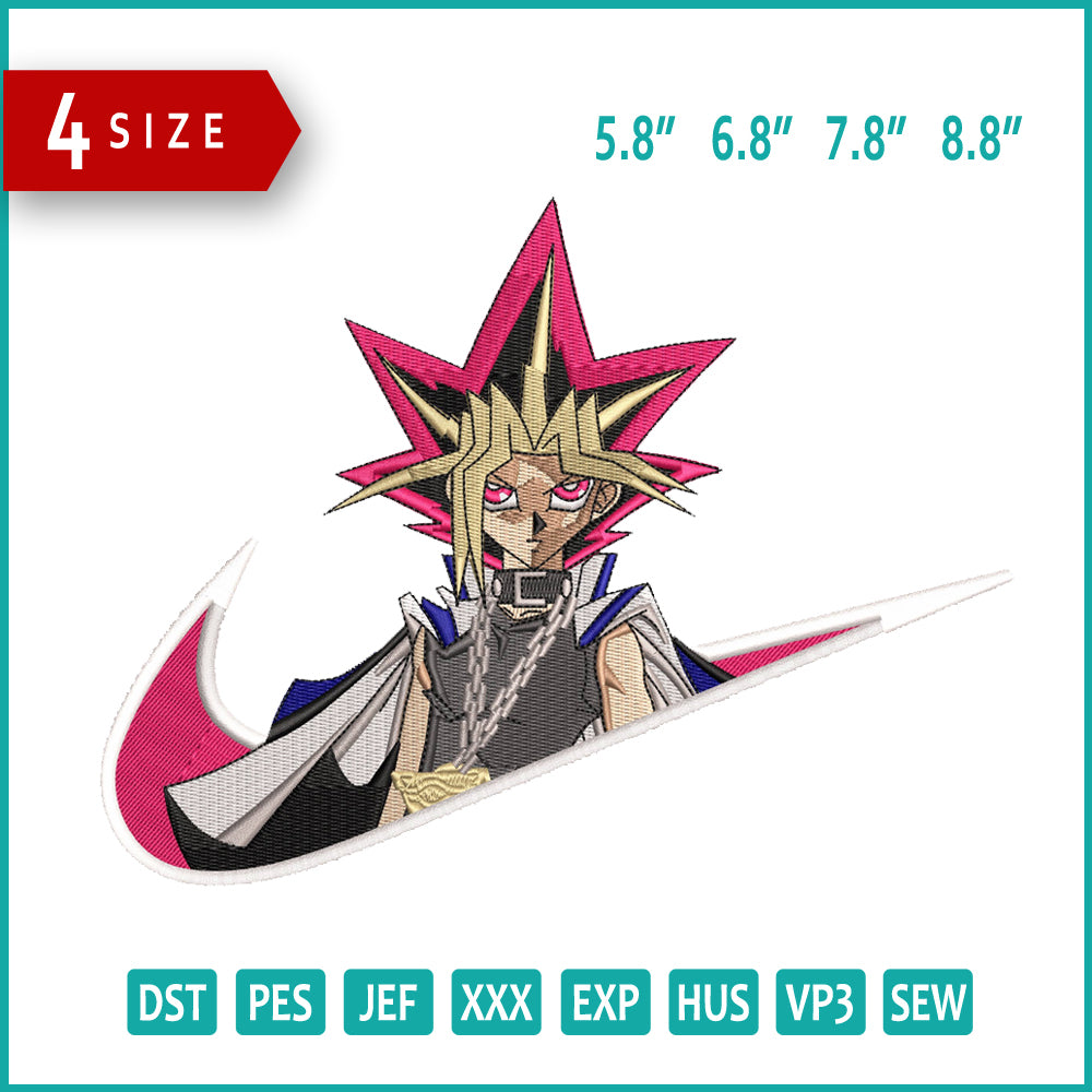 Yugi Mutou Embroidery Design Files - 4 Size's