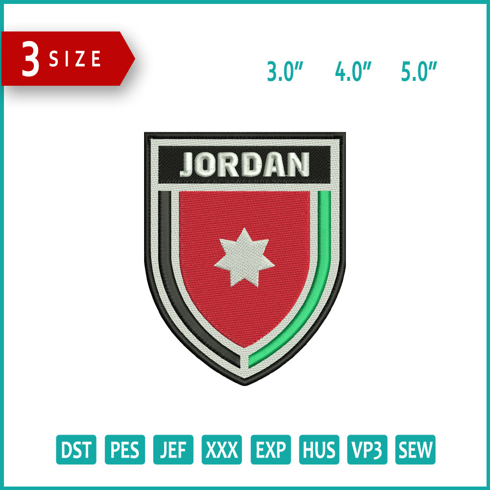 Jordan National Football Logo Embroidery Design Files - 3 Size's