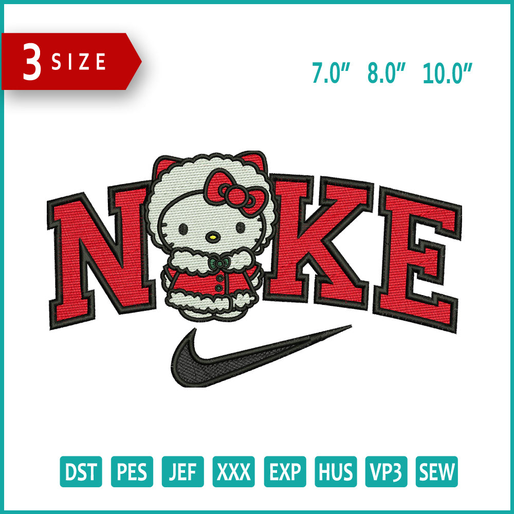 Nike Hello Kitty v3 Embroidery Design Files - 3 Size's