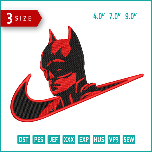 Batman Swoosh v2 Embroidery Design Files - 4 Sizes