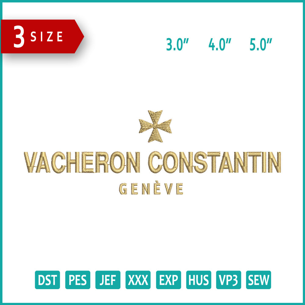Vacheron Constantin Geneve Logo Embroidery Design Files - 3 Size's