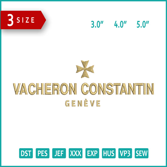 Vacheron Constantin Geneve Logo Embroidery Design Files - 3 Size's