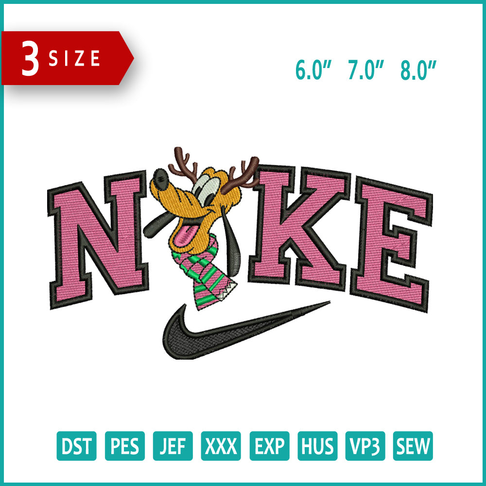 Nike Pluto v7 Embroidery Design Files - 3 Size's