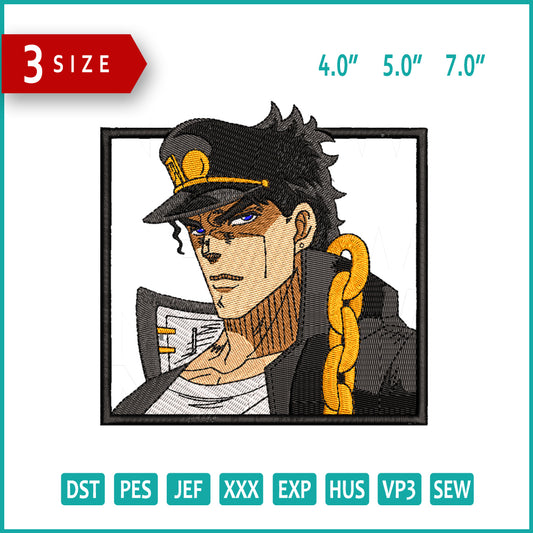 Jotaro Kujo v4 Embroidery Design Files - 3 Sizes