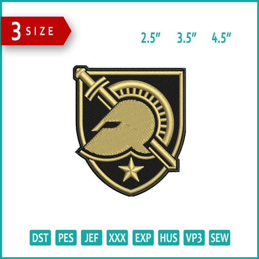 Army Black Knights Embroidery Design Files - 3 Size's