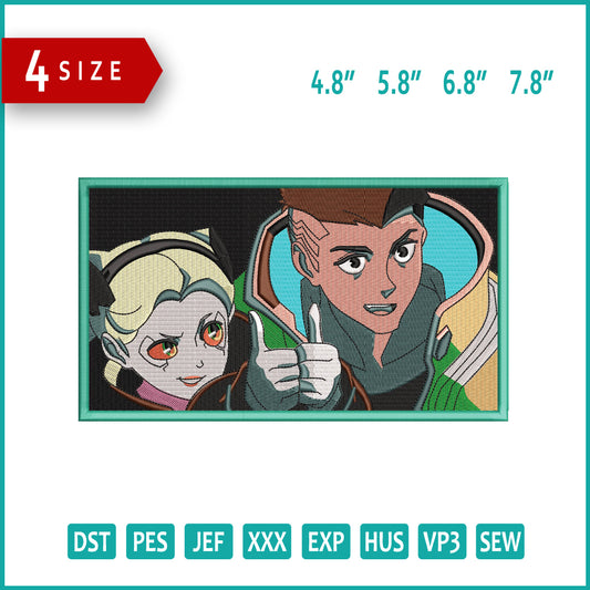 Cyberpunk Edgerunners Embroidery Design Files - 4 Size's