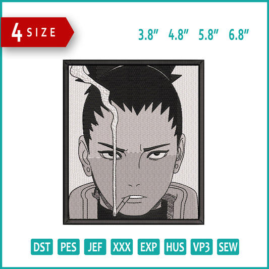 Shikamaru Nara Embroidery Design Files - 4 Sizes
