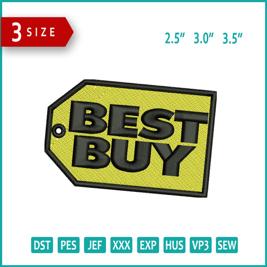 Best Buy Logo Embroidery Design Files - 3 Size's