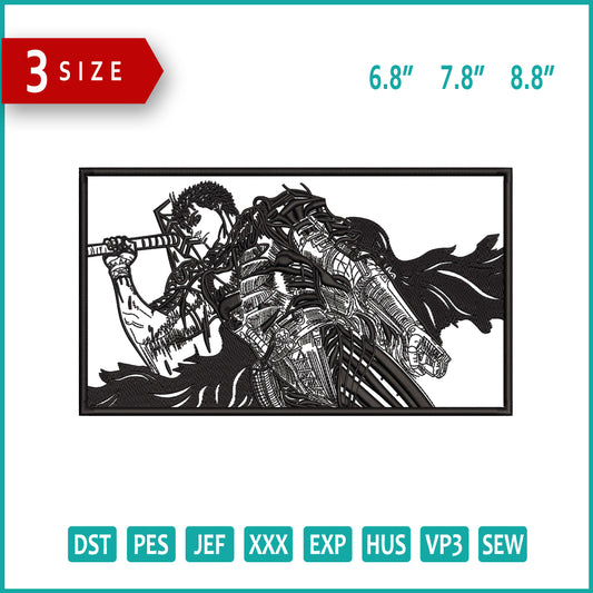 Berserk v6 Embroidery Design Files - 3 Size's