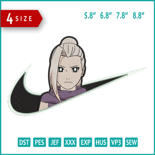 Ino Yamanaka Swoosh v2 Embroidery Design Files - 4 Sizes