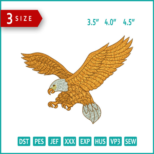 Flying Eagle Embroidery Design Files - 3 Size's