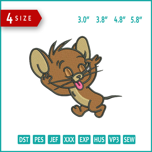 Jerry v3 Embroidery Design Files - 4 Size's