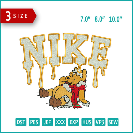 Nike Pooh v6 Embroidery Design Files - 3 Size's