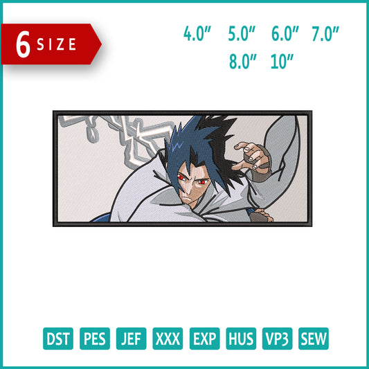 Sasuke Uchiha v7 Embroidery Design Files - 6 Size's