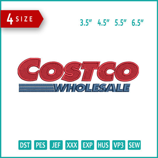 Costco Wholesale Logo Embroidery Design Files - 4 Size's